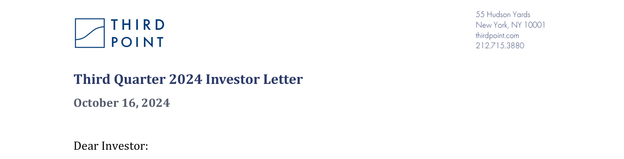 Third Point Q3 2024 Investor Letter