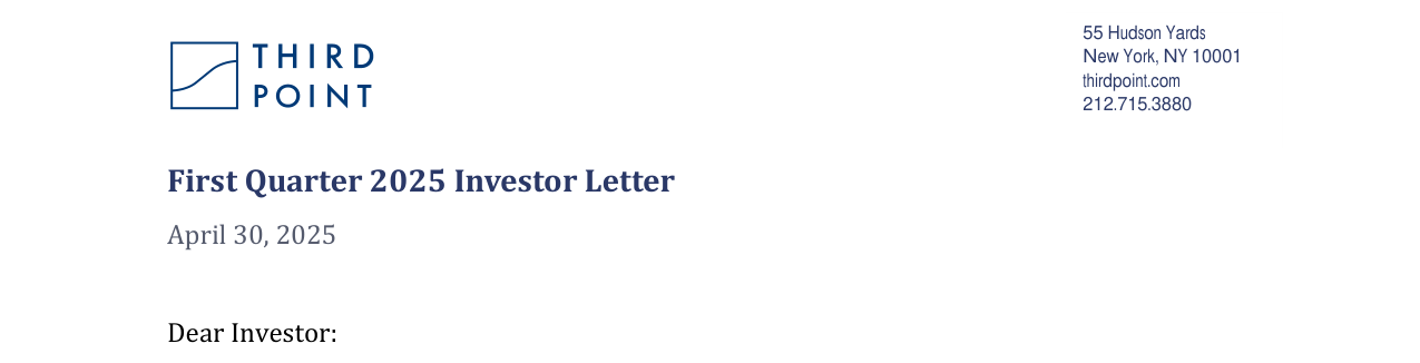 Third Point Q1 2025 Investor Letter