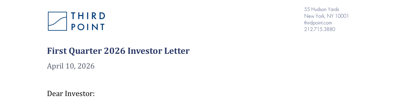 Third Point Q1 2026 Investor Letter